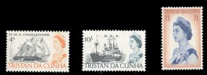 Tristan da Cunha #113-115 Cat$28, 1967 4p-£1, set of three, £1 never hinged...