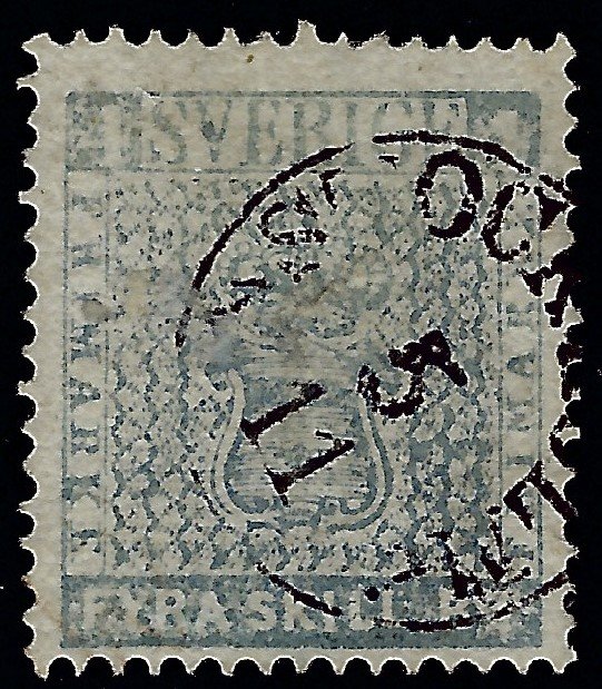 Sweden Facit #2 K3 Grey Blue SC#2 Used F-VF Facit Value $850...Iconic Stamp!