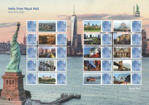 LS100 GB 2016 Hello from new york Smiler sheet UNMOUNTED MINT