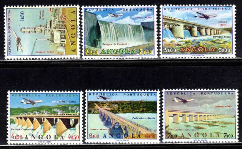 Angola #C26-35 ~ Short Set 6 of 10 ~ Airplanes, Dams, Bridges ~ Mint, NH  (1965)