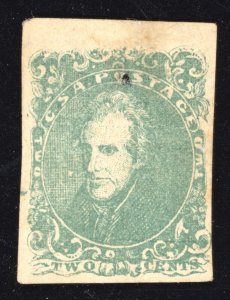 CSA 3 Mint NG  (hole on top) Confederate States of America CS1 bhmstamps