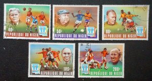 NIGER Sc# 412-416 WORLD CUP 78 Argentina SOCCER Set of 6  1977 used / cto