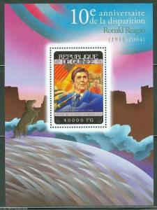 GUINEA 2014 10th MEMORIAL ANNIVERSARY OF PRESIDENT RONALD REAGAN   S/S MINT NH