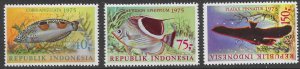 Indonesia 959-61  1975  set 3  FVF Mint MH