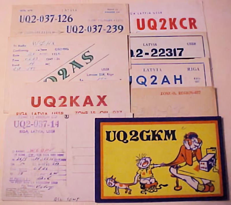 LATVIA SPY RADIO CARDS 9 DIFF 1956/1982 