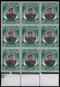 Malaya - Johore # 141  Mint VF NH  Bl 9