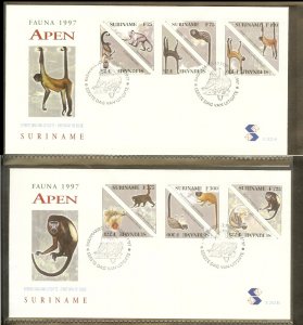 1997 - Rep. Surinam FDC E203AB - Fauna & Animals - Mammals - Monkeys [LN041]