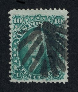EXCELLENT GENUINE SCOTT #96 F-VF USED 1868 CLEAR F-GRILL LEAF CORK FANCY CANCEL