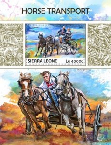 Sierra Leone - 2017 Horse Transport - Stamp Souvenir Sheet - SRL17717b