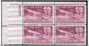 SC#C45 6¢ Wright Brothers Plate Block: UL #24159 (1949) MNH