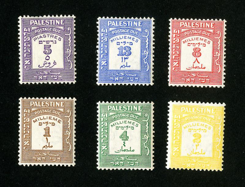 Palestine Stamps # J6-11 VF OG LH Scott Value $30.00