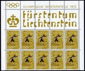 Liechtenstein 492-495 blocks/10,MNH.Michel 551-554. Olympics Sapporo-1972.Hockey