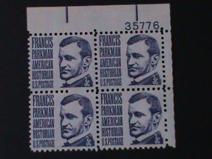 ​UNITED STATES-1965-SC#1281-FRANCIS PARKMAN-MNH-PLATE BLOCK-59-YEARS OLD-VF