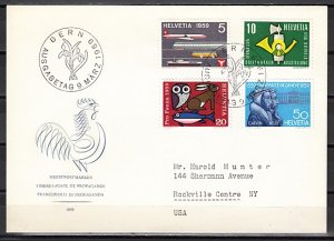 Switzerland, Scott cat. 370-373. Transportation, Owl, Rabbit. First day cover. ^