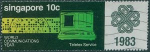 Singapore 1983 SG463 10c Teletext Service FU