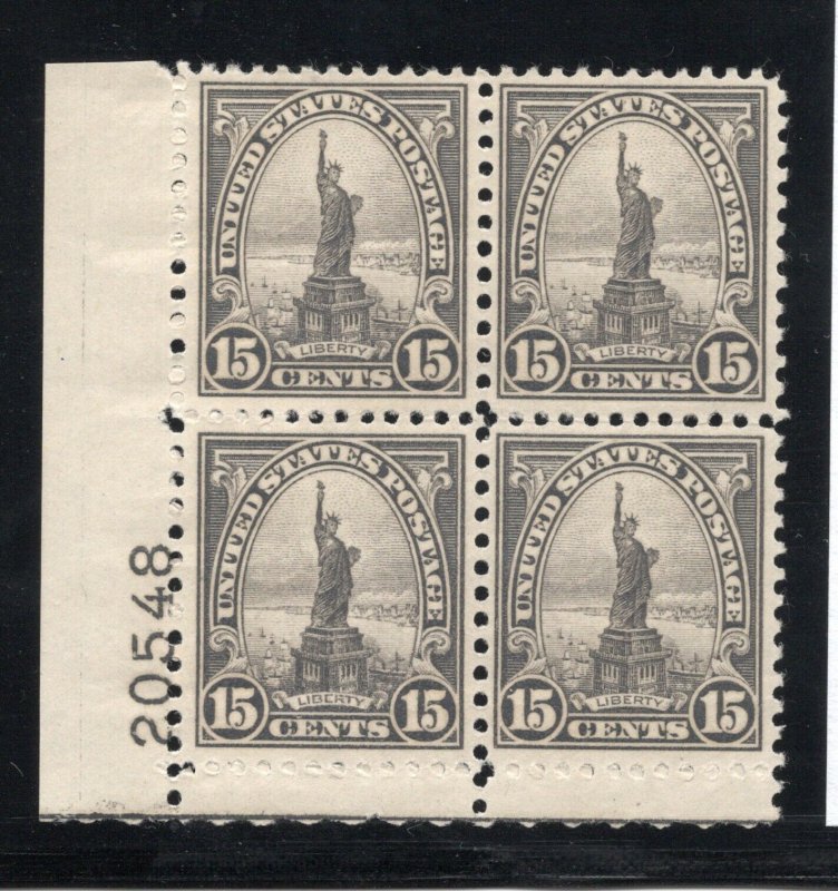 #696 Plate Block VF-XF OG NH SCV. $55 (JH 4/10/2020) 