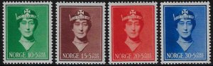 Norway #B11-14 Unused OG LH; Set of 4 - Queen Maud (1939)