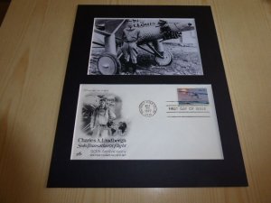 Charles Lindbergh USA FDC Cover and mounted photograph mount size 8 x 10