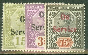 JU: Ceylon O8-18 mint CV $243.75; scan shows only a few