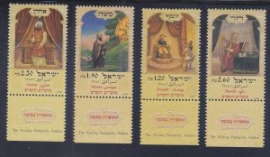 Israel 1375-78 1999 Ushpizin Guests in the Sukkah Full Set w/tabs Very Fine