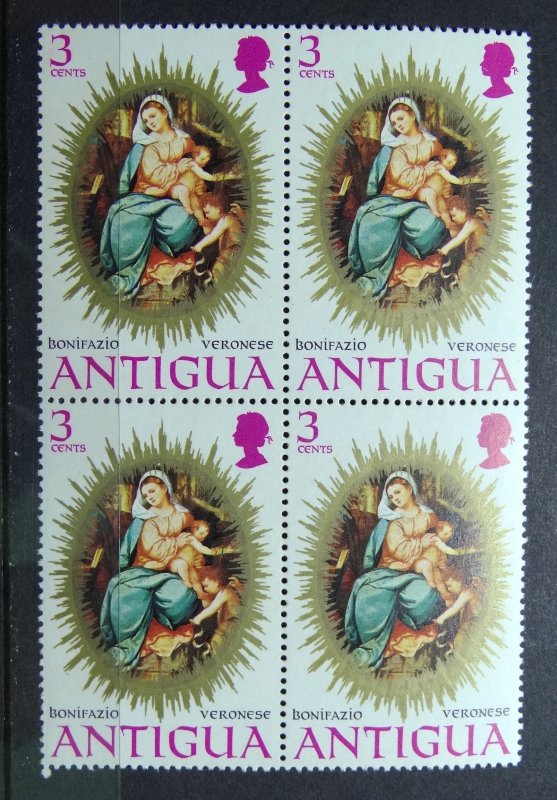 ANTIGUA 1971 SC#279 Virgin and Child by Veronese Block x 4 MNH