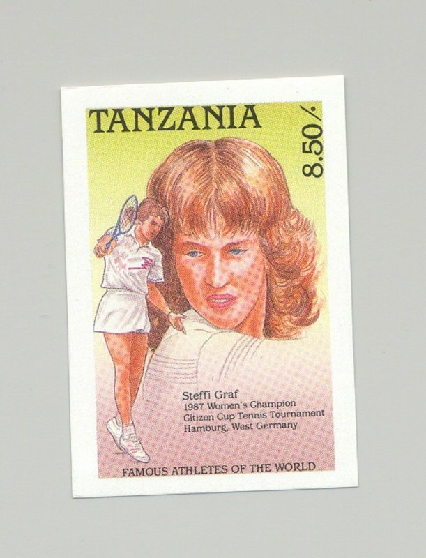 Tanzania #489 Tennis, Steffi Graf, Sports 1v Imperf Proof