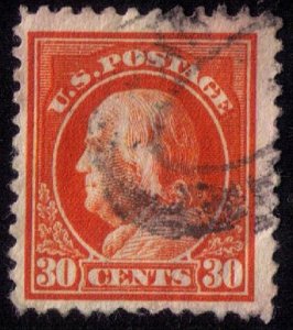 US Sc 516 Used Franklin 30c ORANGE RED  F-VF