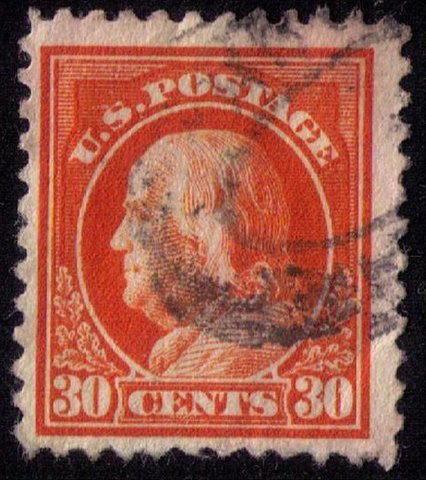 US Sc 516 Used Franklin 30c ORANGE RED  F-VF