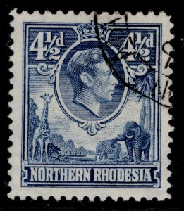 NORTHERN RHODESIA GVI SG37, 4½d blue, FINE USED. Cat £15.