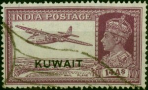 Kuwait 1945 14a Purple SG63 Fine Used