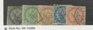 French Colonies, Postage Stamp, #1-5 Used, 1859-1865, JFZ