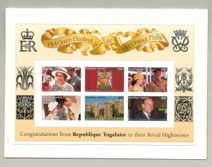 Togo 1997 Queen Elizabeth Golden Wedding 1v M/S of 6 & 1v S/S Chromalin Proofs