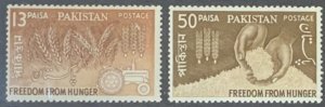 PAKISTAN 1963 FREEDOM FROM HUNGER  SET  SG184/5 UNMOUNTED MINT