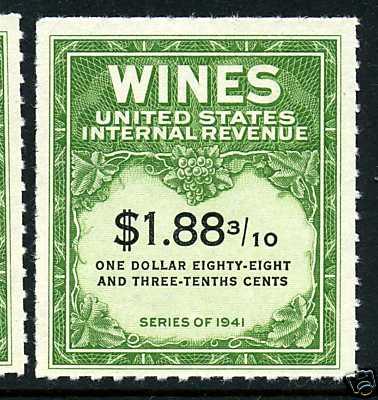 Scott #RE197  Wine Tax Revenue Mint NH (Stock#RE197-2)