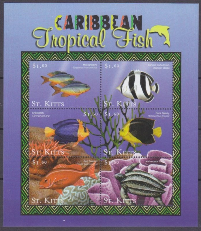 2001 St Kitts 559-564KL Marine fauna 11,00 €