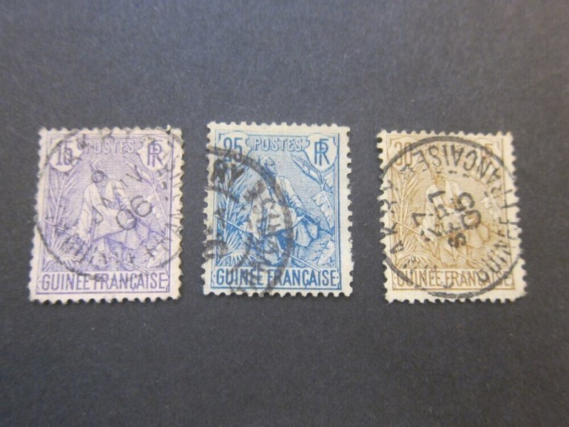 French Guiana 1904 Sc 23,25-6 FU