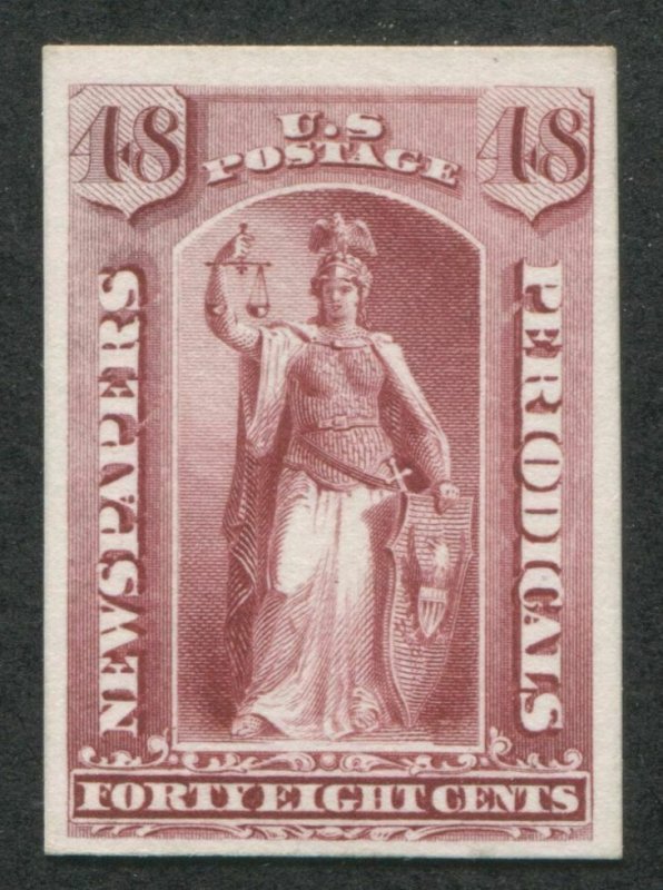 US SCOTT PR85P3 48c Carmine NH Plate Proof on India
