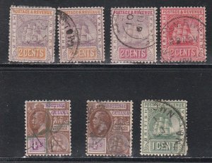 British Guiana Mixture of early Ship Stamps, Used