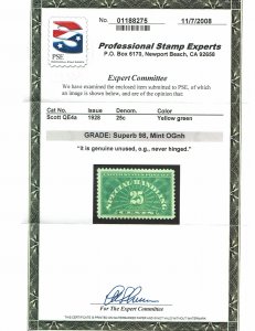 Scott #QE4a Superb-OG-NH. With 2008 PSE certificate.