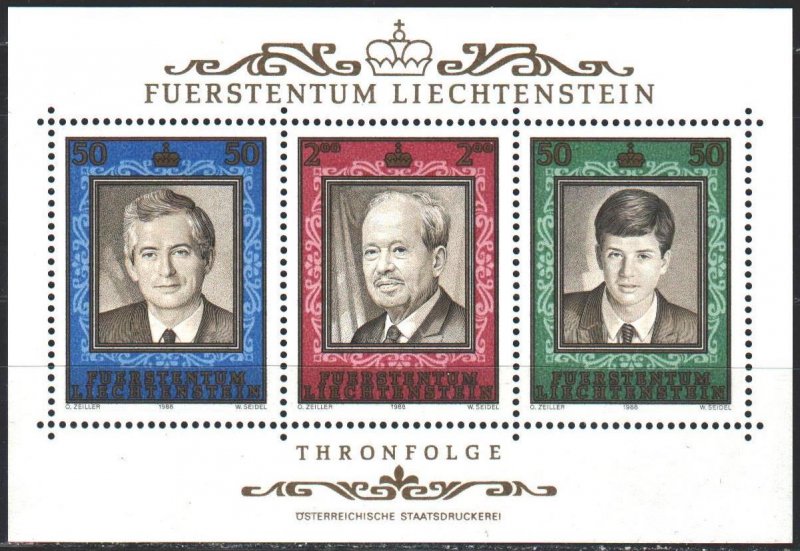 Liechtenstein. 1988. bl13. Prince of Liechtenstein. MNH.