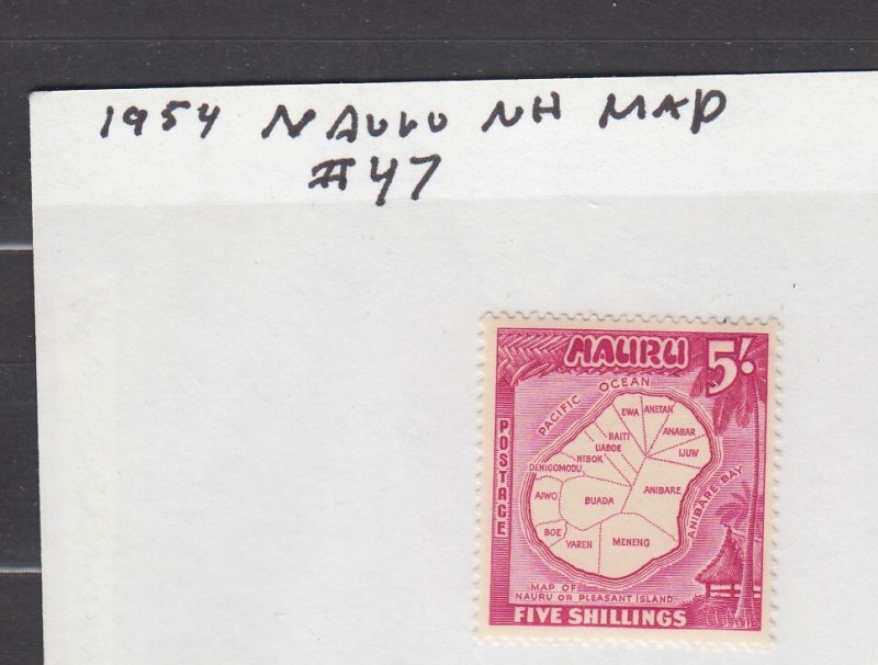 J39841, JL Stamps 1954 nauru hv of set mnh #47 map