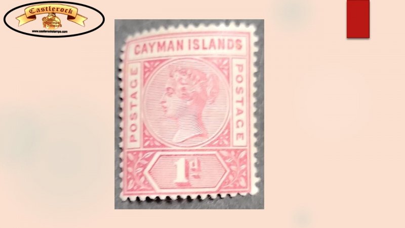 O) 1900  CAYMAN ISLANDS, QUEEN VICTORIA 1p  carmin rose,MINT