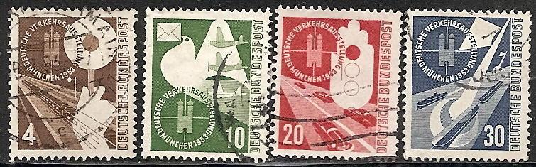 Germany  698-701 Used 1953 Train Exhibition cv $40.25