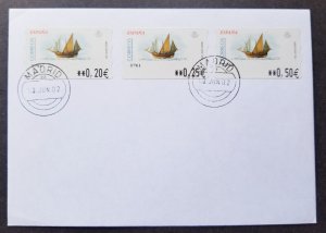 Spain ESPANA Sailing Ship 2002 Transport ATM (Frama Label Machine stamp FDC