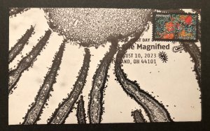 2023 Life Magnified FDC HAND CRAFTED FOLDED CACHET Microscope Mold Spores Fungus