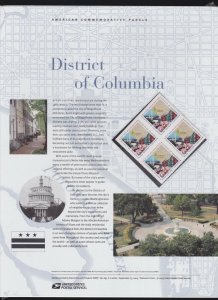 US USPS American Commemorative Stamp Panel #695 (37c) Dist Of Columbia  #3813