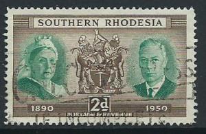 Southern Rhodesia SG 70 Used light reverse corner crease