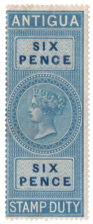 (I.B) Antigua Revenue : Duty Stamp 6d