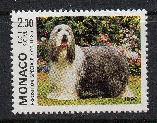 Monaco 1990 Dog Bearded Collie VF MNH (1704)
