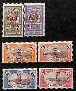 Martinique 1924, Overprints 6v, Unused (hinged)